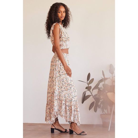 New Free People Pretty Daze Ivory Floral Print Two-Piece Skirt Only Size Xs - Picture 2 of 8